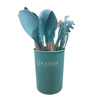 Kairos Silicone Cooking Spatula With Wooden Handle Set of 12 Pcs