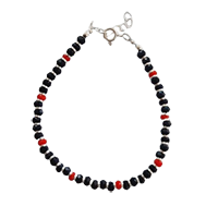 92.5 Silver Red & Black Nazariya (3 GM) 6.5 inch