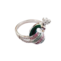 92.5 Silver Peacock Design Ring for Women (Size-5)