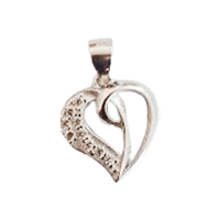 92.5 Silver Heart Shape Pendant (2 GM)