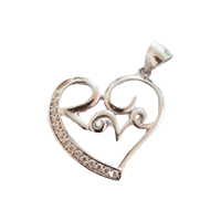 92.5 Silver Heart Shape Pendant (2 GM)