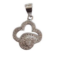 92.5 Silver Flower Shape Pendant for Women (2 GM)