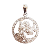 92.5 Silver Flower Shape Pendant for Women (2 GM)