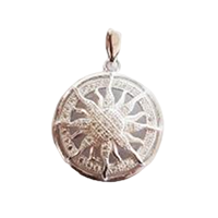 92.5 Silver Sun Shape Pendant for Women (2 GM)