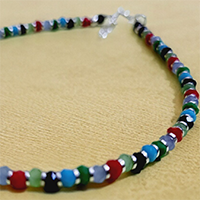 92.5 Silver Multi Color Beads Nazariya Anklet 1 pc (5 GM)