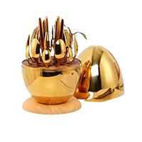 Kairos Premium Cutlery Set 24 Pcs With Oval Shaped Stand