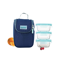 Kairos GLASS TRIO LUNCH BOX WITH BAG