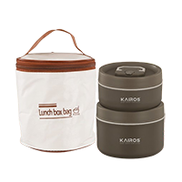 Kairos Triple Guard Lunch Box-2 Round Tiffin Boxes