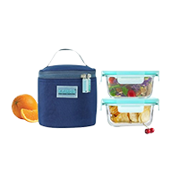 KAIROS GLASS DUAL LUNCH BOX WITH BAG