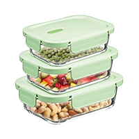 KAIROS FRESH LOCK TRIO -GLASS CONTAINER SET OF 3PCS 300 ML +550ML +820ML