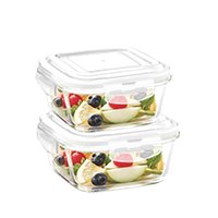 KAIROS GLASS FOOD STORAGE CONTAINERS 320ML X 2 