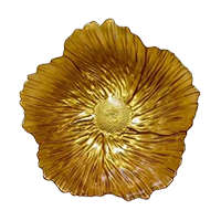 KAIROS GOLDEN GLASS FRUIT , DECORATIVE BOWL PLATES 12 INCH