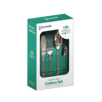 Kairos Stainless Steel Hammered Cutlery Set of 24 Pcs